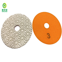 4 Inch Flower Type 3 Steps Resin Diamond Polishing Pad for Marble Granite Concrete Terrazo Tile Ceramic 